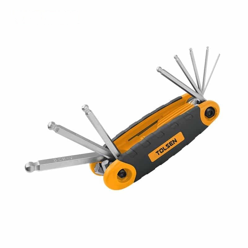 8PCS FOLDING BALL POINT HEX KEY SET - FASTENING TOOLS - AGC Tools Ghana